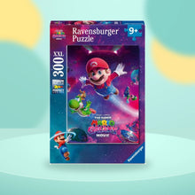 Super Mario Galaxy 300 Piece XXL Jigsaw Puzzle on a playful mint studio display
