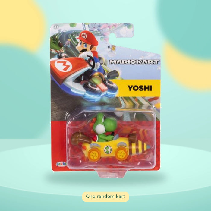 Super Mario Kart Racers Wave 6 - Mystery Pick on a playful mint studio display — One random kart