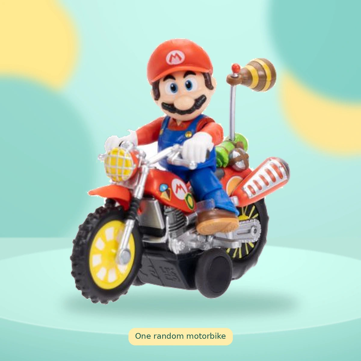 The Super Mario Galaxy Movie - Motorbike Mystery Pick on a playful mint studio display — One random motorbike