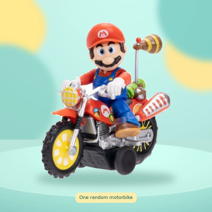 The Super Mario Galaxy Movie - Motorbike Mystery Pick on a playful mint studio display — One random motorbike